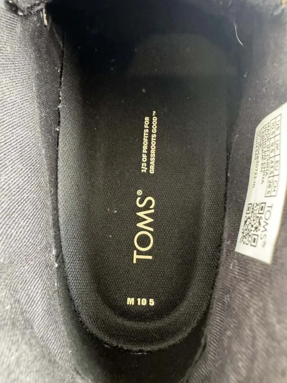TOMS Navi Chukka Boots Men’s 10.5 Black Crosshatch Canvas Casual Lace Up